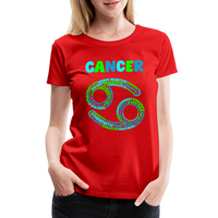 Thumbnail for Women's Power Words Cancer Premium T-Shirt - red