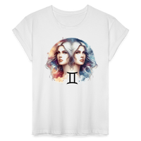 Thumbnail for Women's Mythical Gemini Relaxed Fit T-Shirt - white