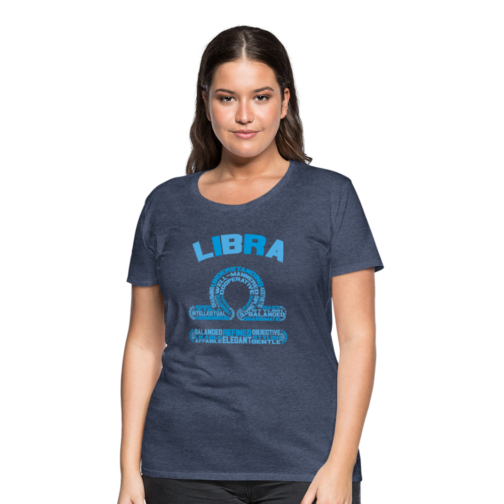 Women's Power Words Libra Premium T-Shirt - heather blue