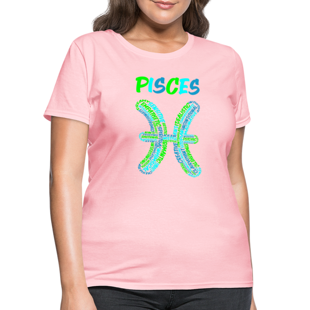 Women's Power Words Pisces T-Shirt - pink