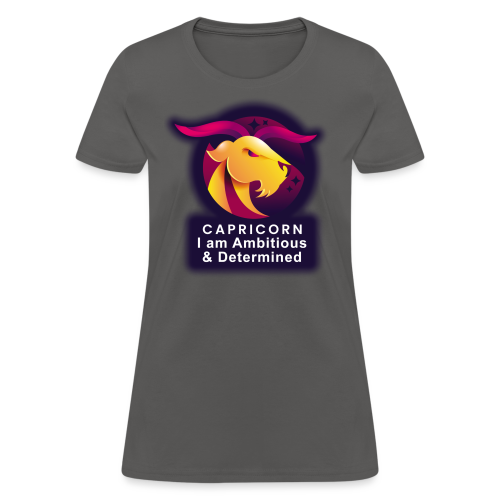 Women's Glow Capricorn T-Shirt - charcoal