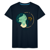 Thumbnail for Kid’s Cartoony Virgo Premium Organic T-Shirt - deep navy