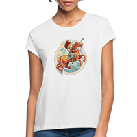 Thumbnail for Women's Symbol Sagittarius Relaxed Fit T-Shirt - white