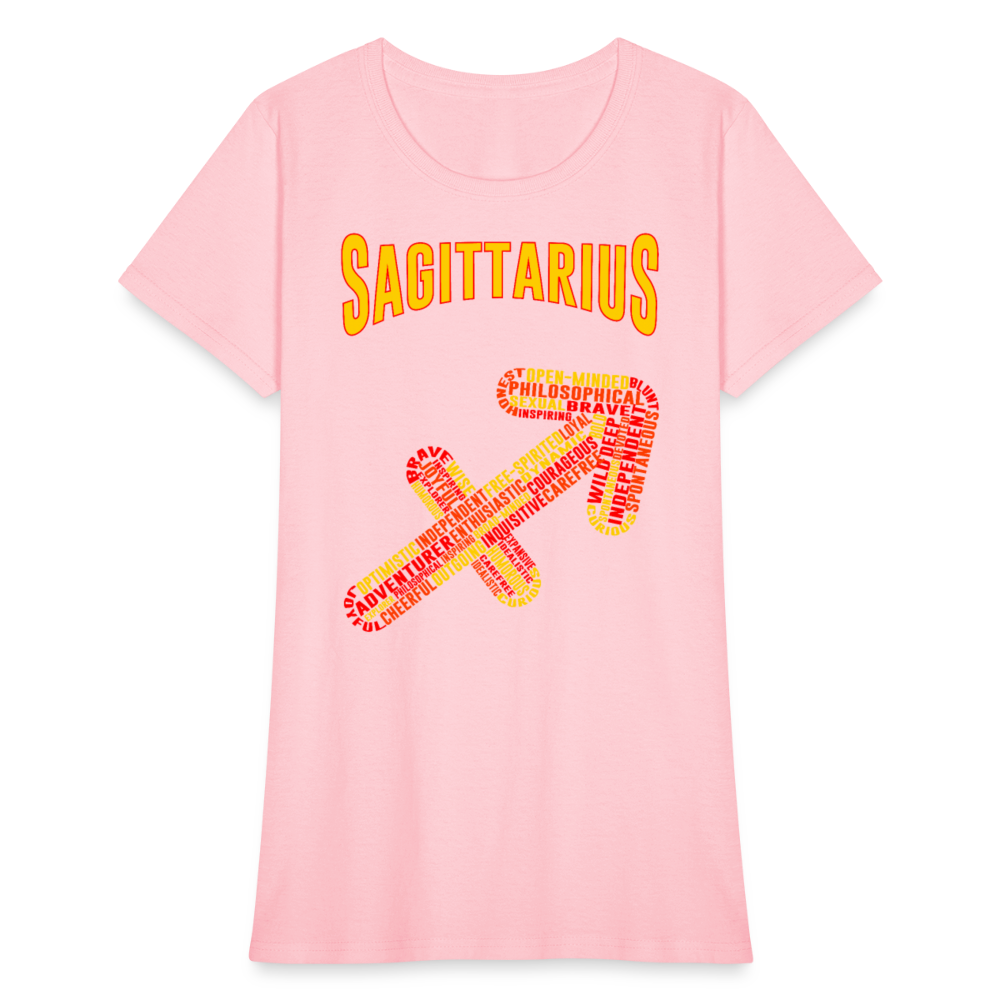 Women's Power Words Sagittarius T-Shirt - pink