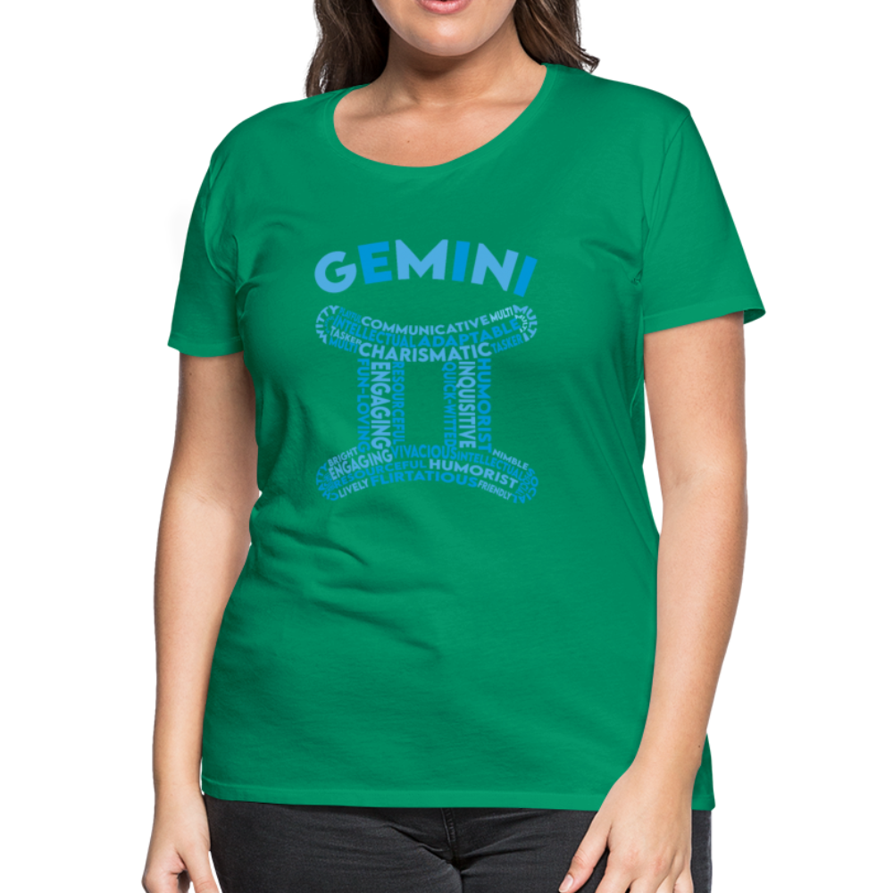 Women's Power Words Gemini Premium T-Shirt - kelly green