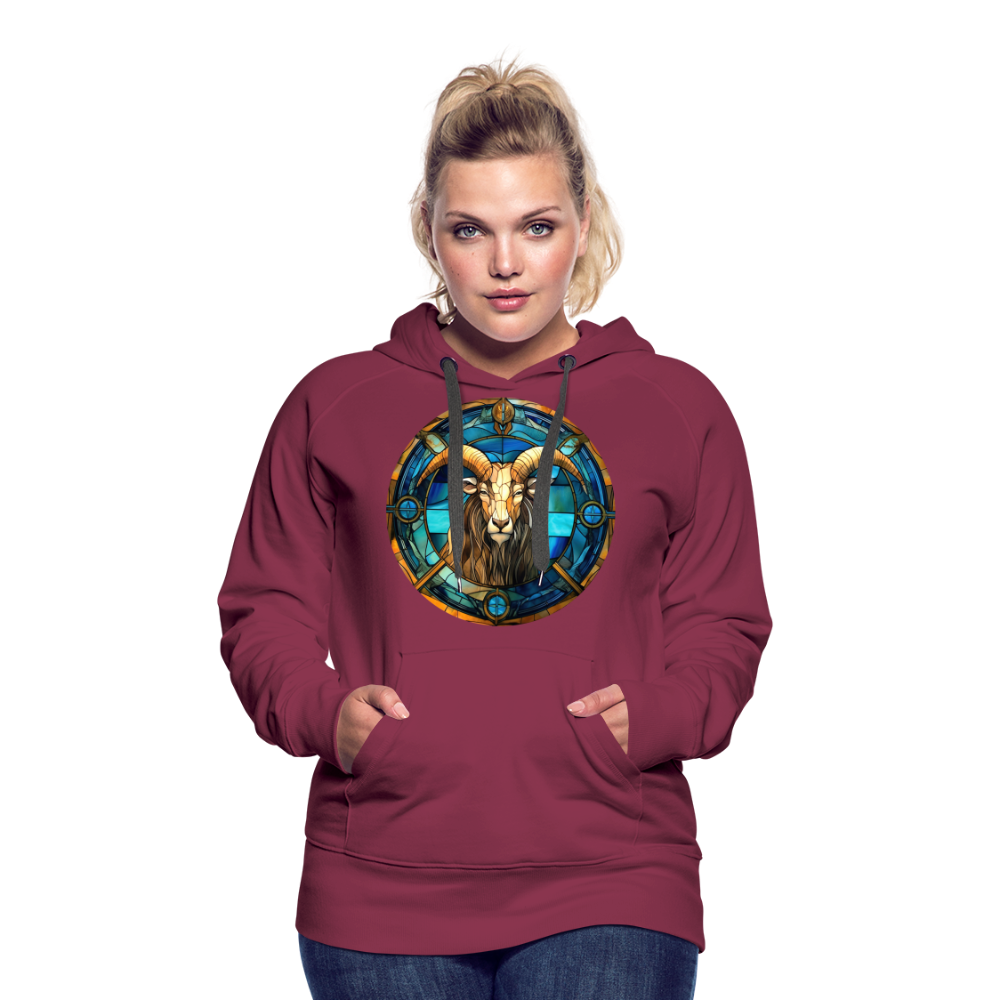 Women’s Mosaic Capricorn Premium Hoodie - burgundy