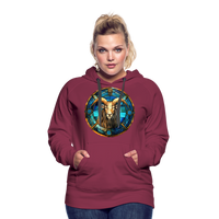 Thumbnail for Women’s Mosaic Capricorn Premium Hoodie - burgundy