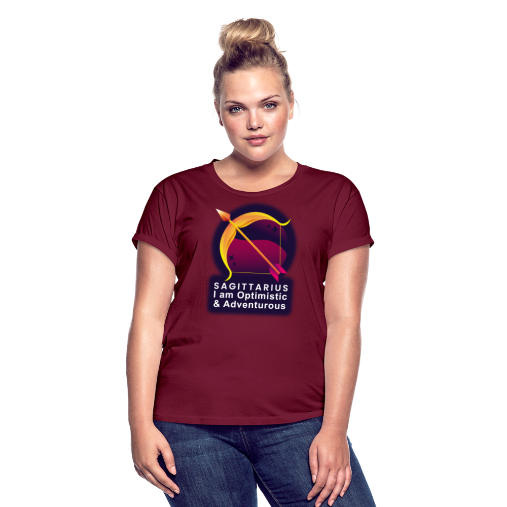 Women's Glow Sagittarius Relaxed Fit T-Shirt - burgundy