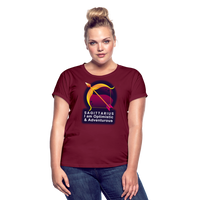 Thumbnail for Women's Glow Sagittarius Relaxed Fit T-Shirt - burgundy