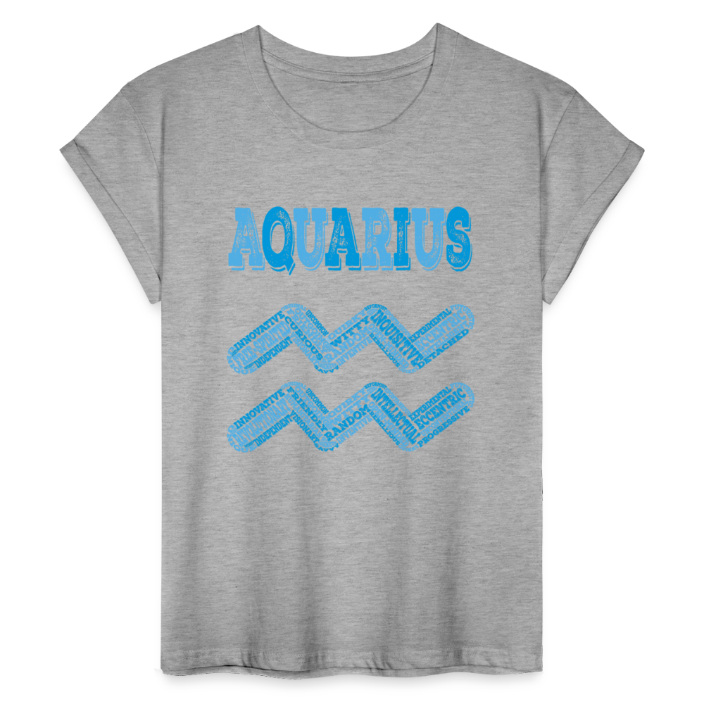 Women's Power Words Aquarius Relaxed Fit T-Shirt - heather gray