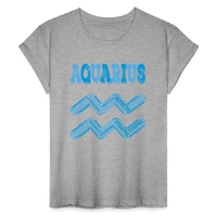 Thumbnail for Women's Power Words Aquarius Relaxed Fit T-Shirt - heather gray