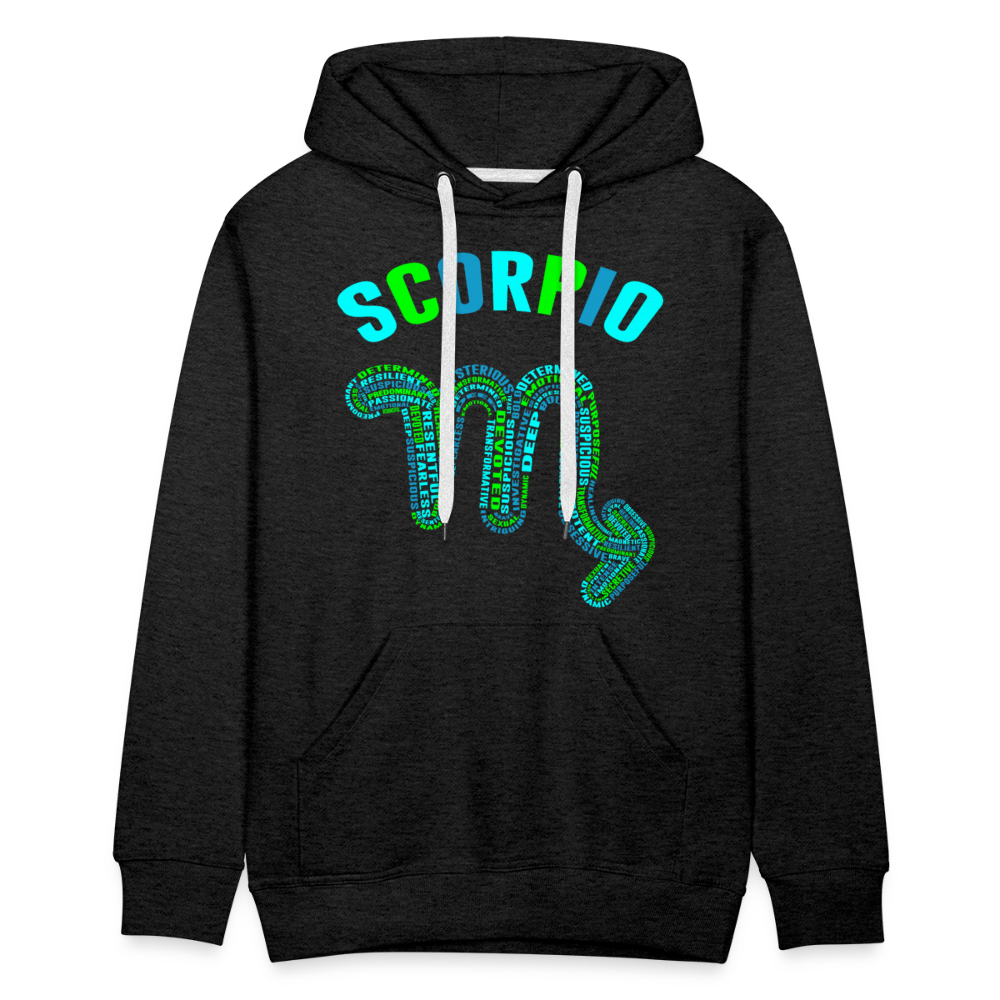 Men's Power Words Scorpio Premium Hoodie - charcoal grey