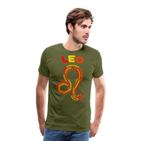 Thumbnail for Men's Power Words Leo Premium T-Shirt - olive green