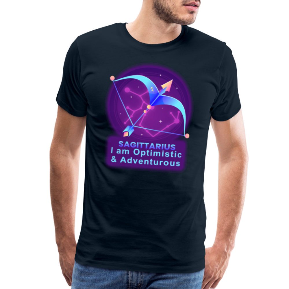 Men's Neon Sagittarius Premium T-Shirt - deep navy