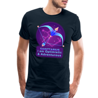 Thumbnail for Men's Neon Sagittarius Premium T-Shirt - deep navy