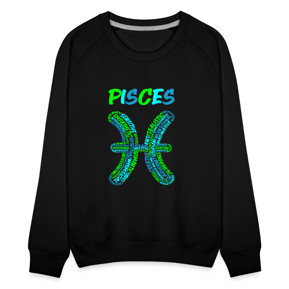 Women's Power Words Pisces Premium Sweatshirt - black