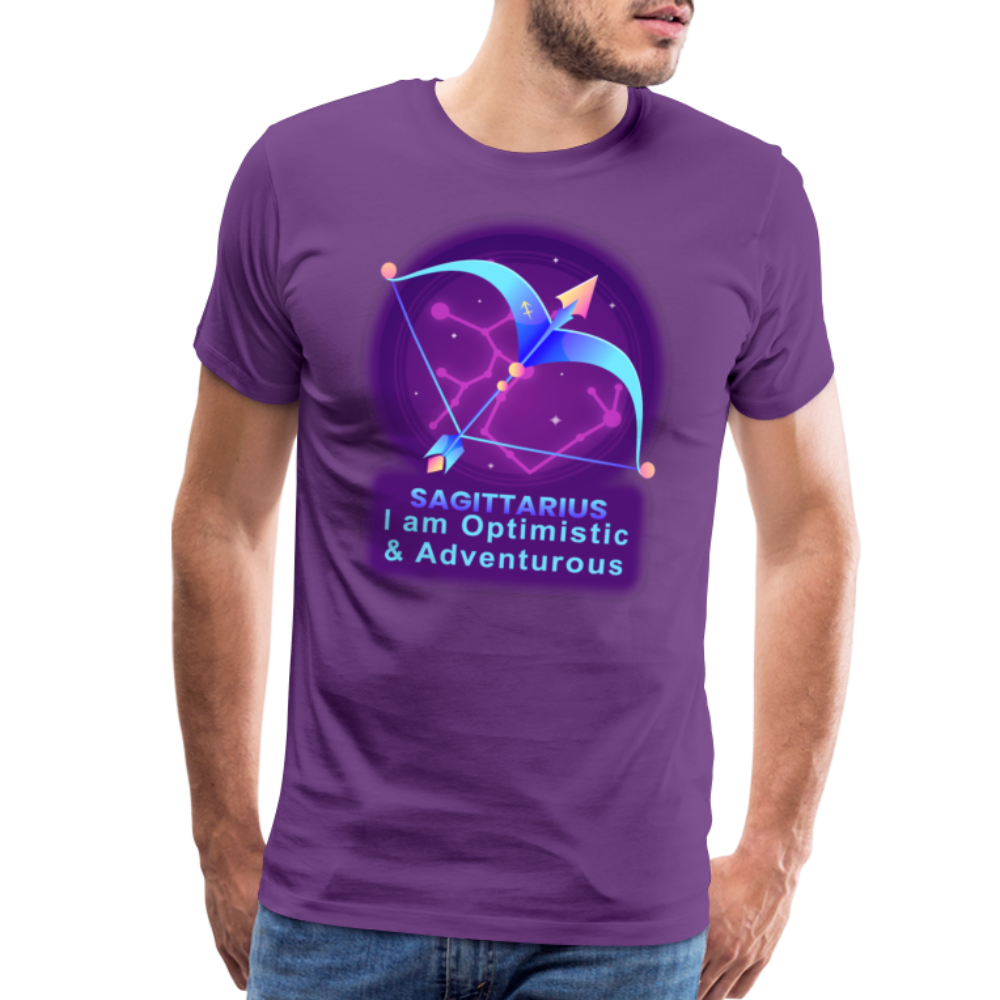 Men's Neon Sagittarius Premium T-Shirt - purple