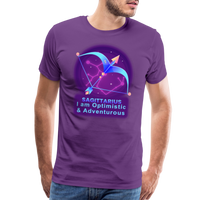 Thumbnail for Men's Neon Sagittarius Premium T-Shirt - purple