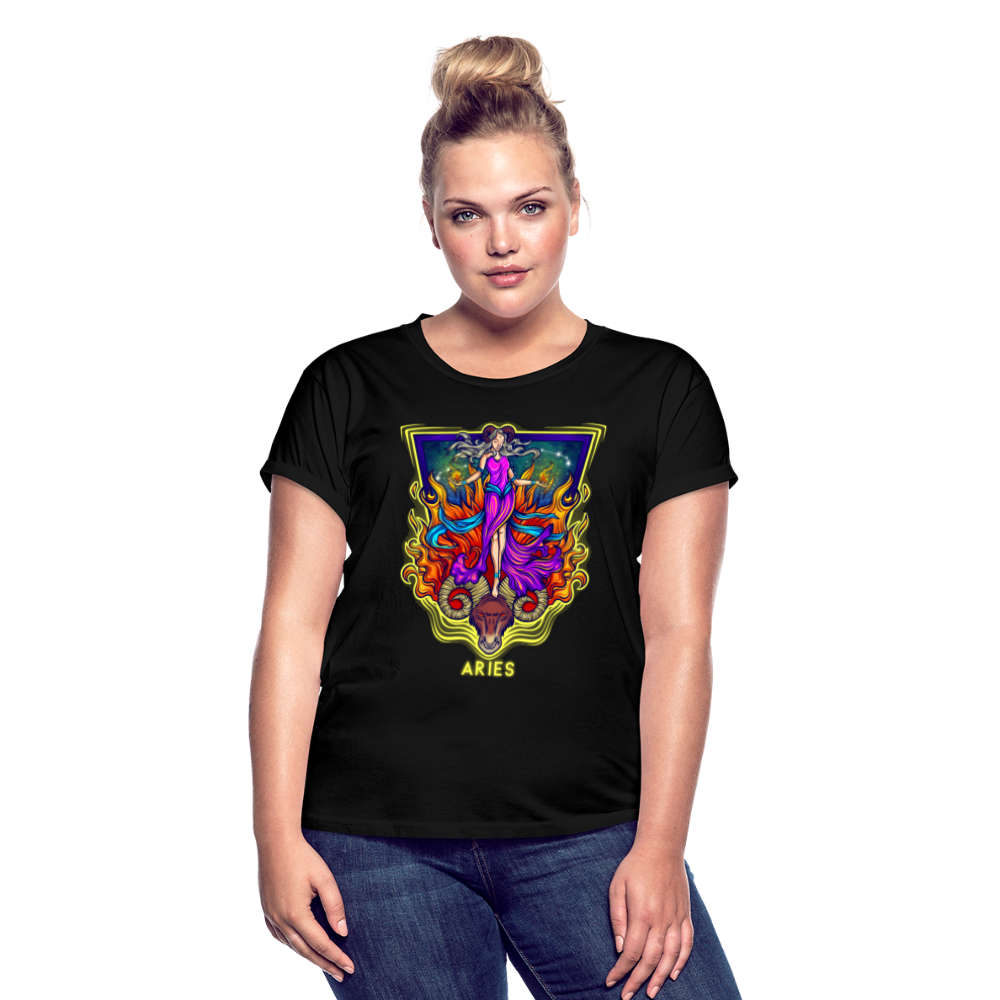 Women's Cosmic Aries Relaxed Fit T-Shirt - black