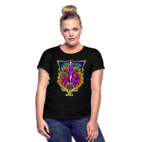 Thumbnail for Women's Cosmic Aries Relaxed Fit T-Shirt - black