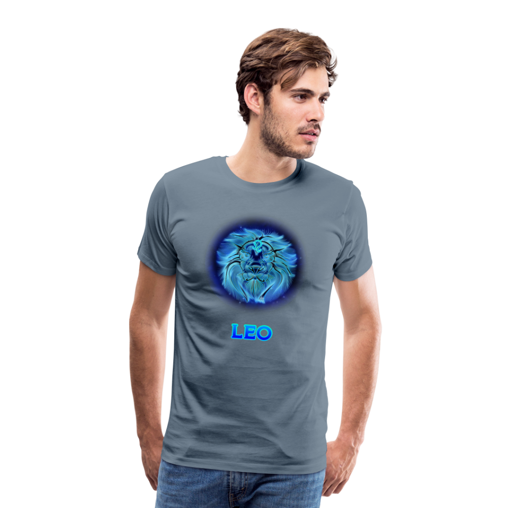 Men's Leo Premium T-Shirt - steel blue