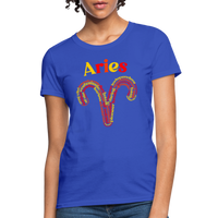 Thumbnail for Women's Power Words Aries T-Shirt - royal blue