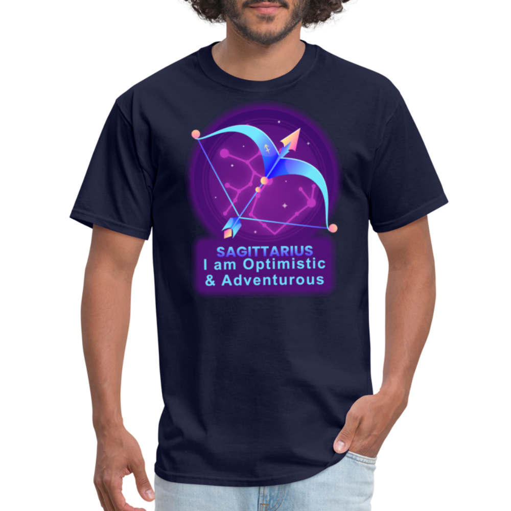 Men's Neon Sagittarius Classic T-Shirt - navy