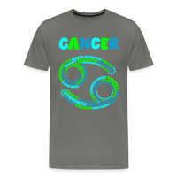 Thumbnail for Men's Power Words Cancer Premium T-Shirt - asphalt gray