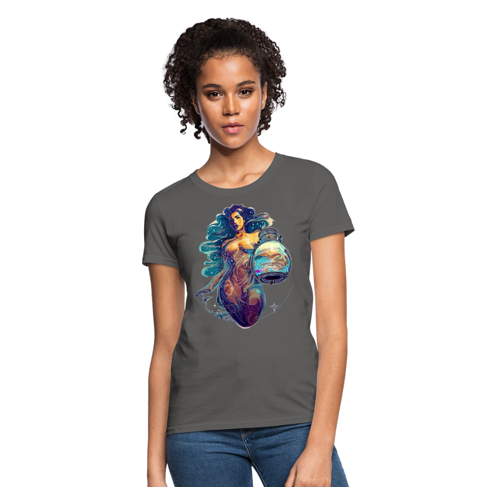 Women's Mythical Aquarius T-Shirt - charcoal