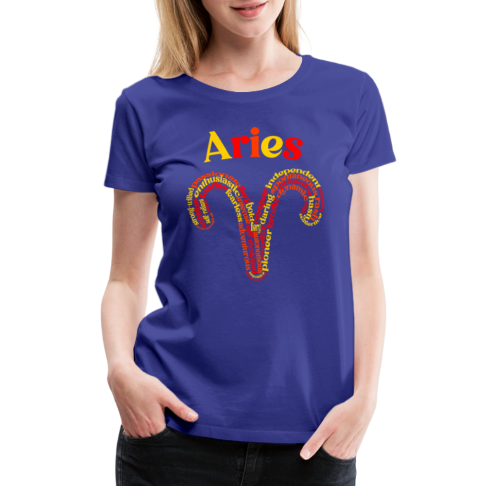 Women's Power Words Aries Premium T-Shirt - royal blue