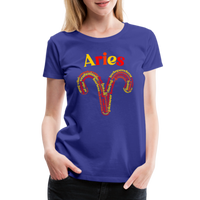 Thumbnail for Women's Power Words Aries Premium T-Shirt - royal blue