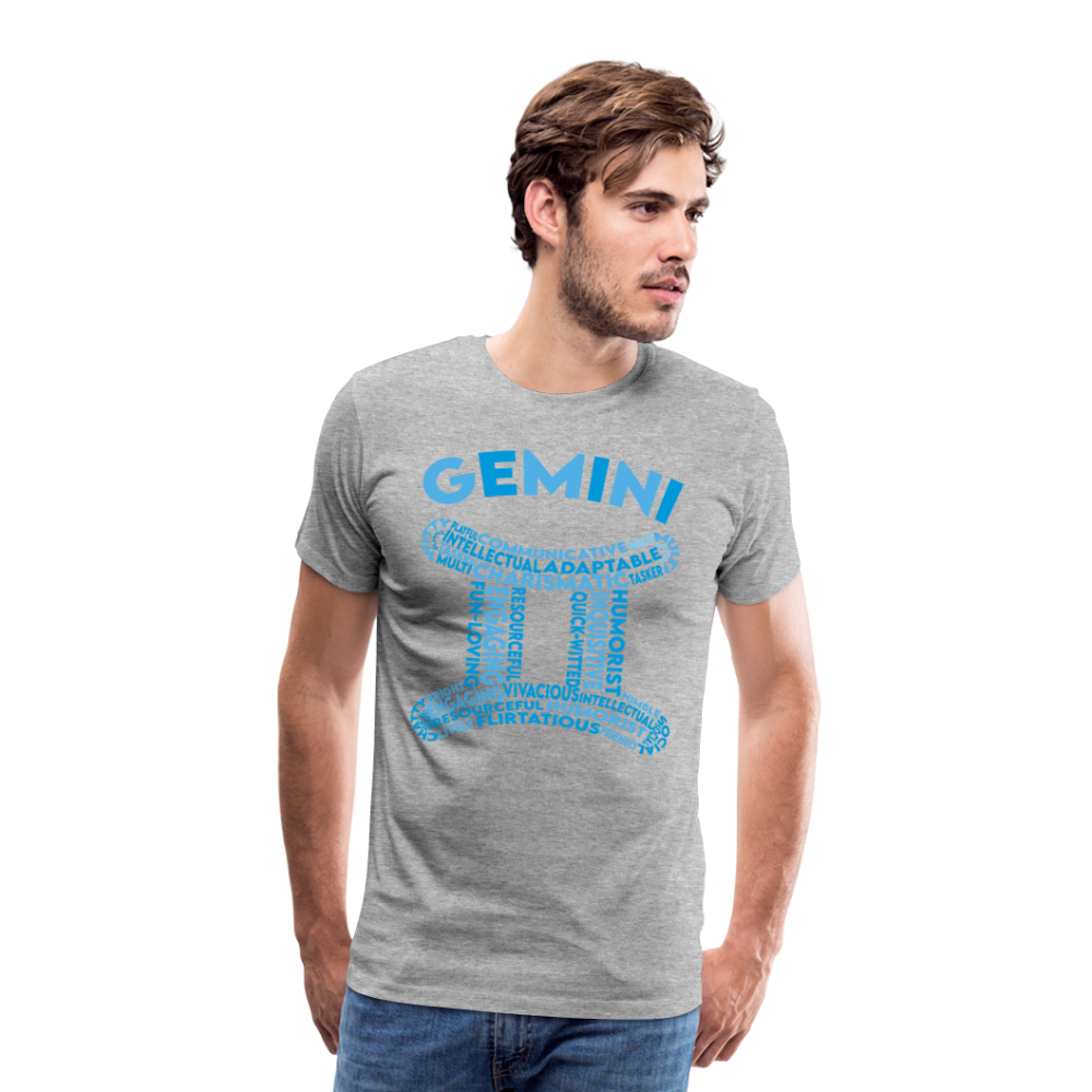 Men's Power Words Gemini Premium T-Shirt - heather gray