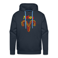 Thumbnail for Men's Power Words Aries Premium Hoodie - navy