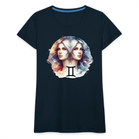 Thumbnail for Women’s Mythical Gemini Premium T-Shirt - deep navy