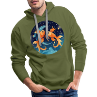 Thumbnail for Men’s Magic Pisces Premium Hoodie - olive green