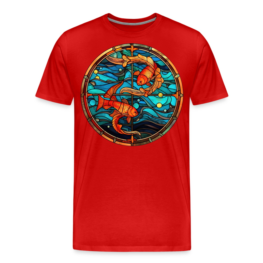 Men's Mosaic Pisces Premium T-Shirt - red