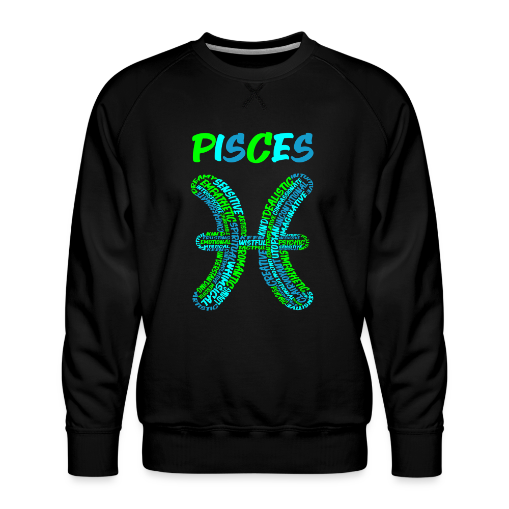 Men's Power Words Pisces Premium Sweatshirt - black