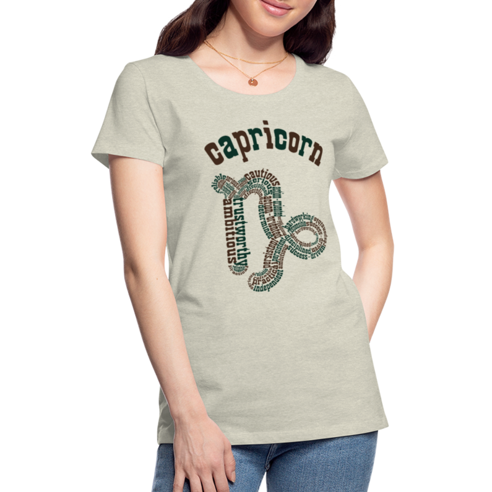 Women's Power Words Capricorn Premium T-Shirt - heather oatmeal