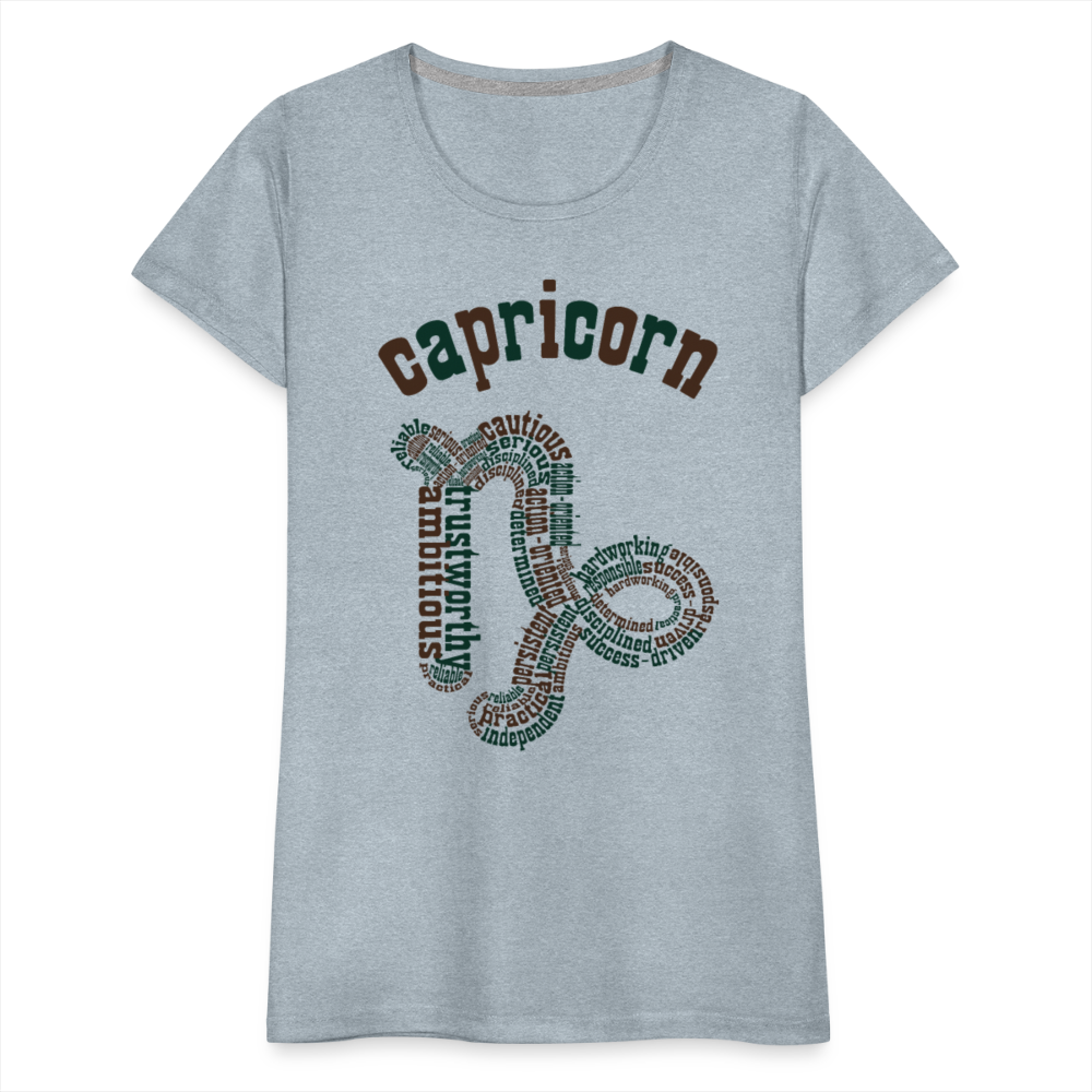 Women's Power Words Capricorn Premium T-Shirt - heather ice blue