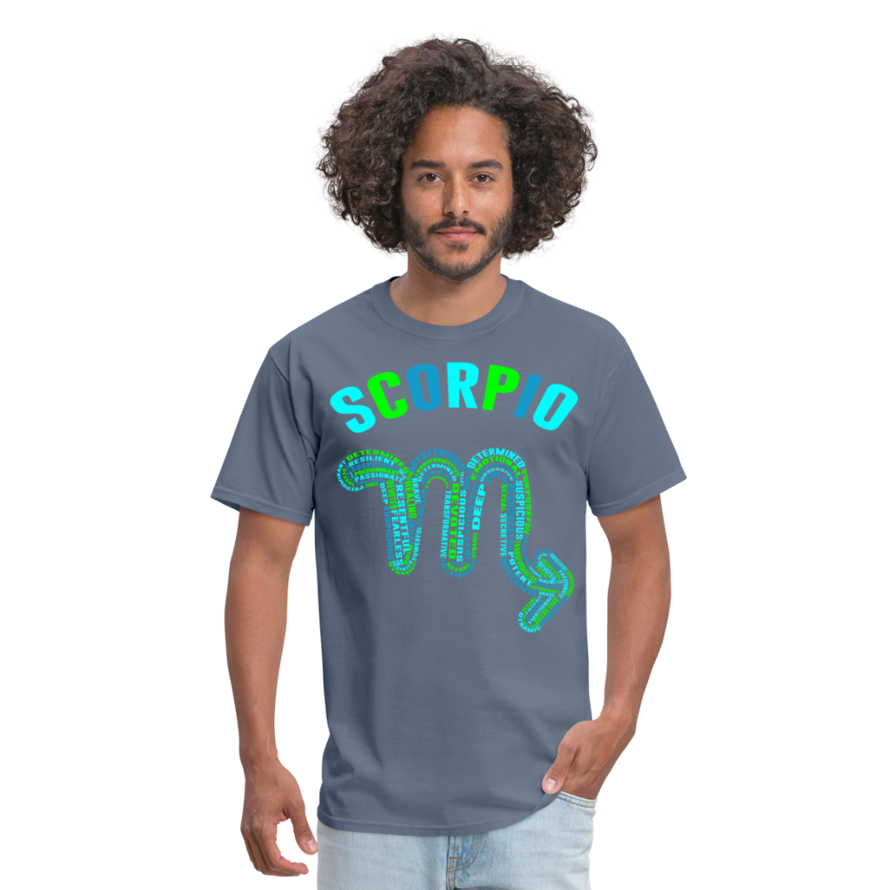 Men's Power Words Scorpio Classic T-Shirt - denim