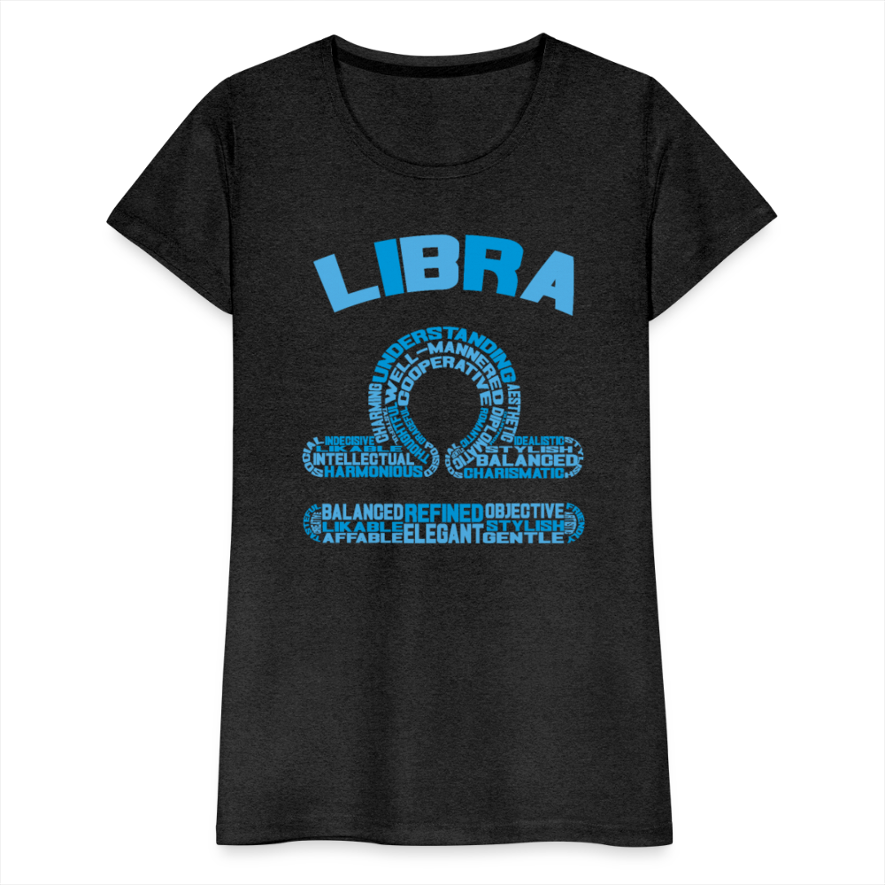 Women's Power Words Libra Premium T-Shirt - charcoal grey