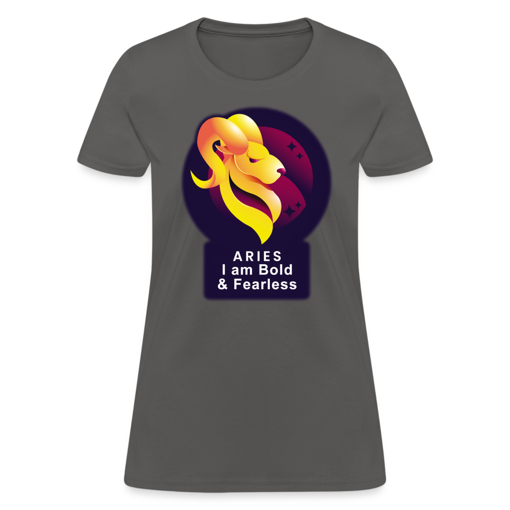 Women's Glow Aries T-Shirt - charcoal