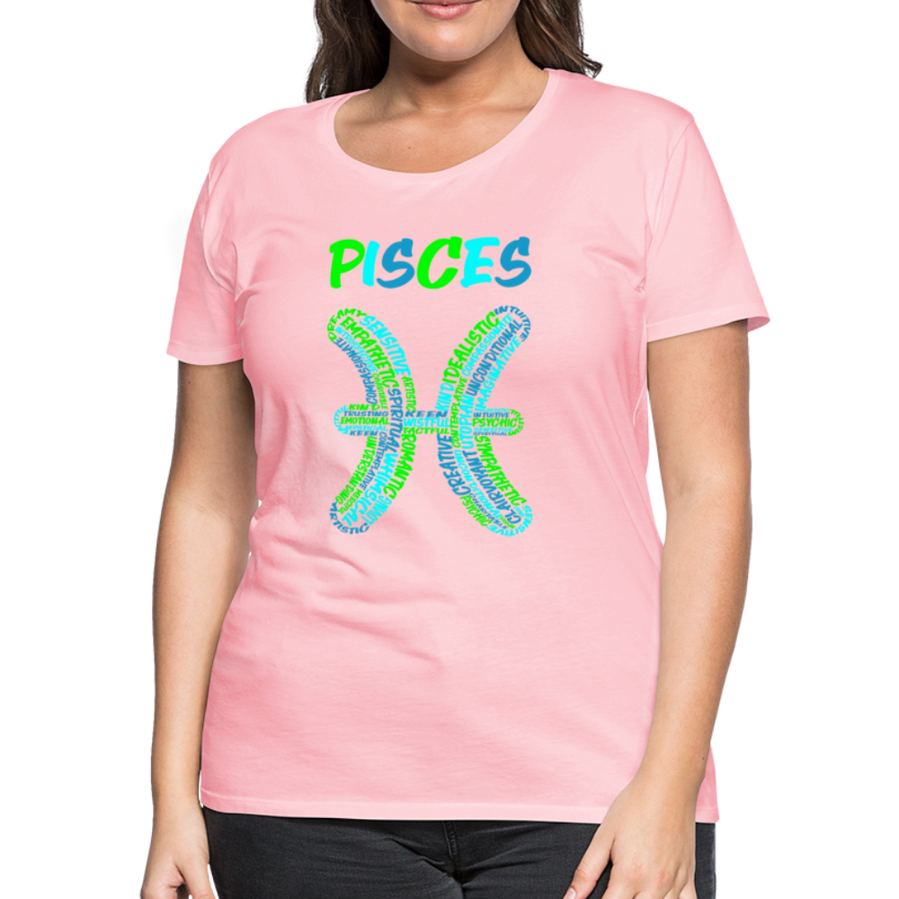 Women's Power Words Pisces Premium T-Shirt - pink