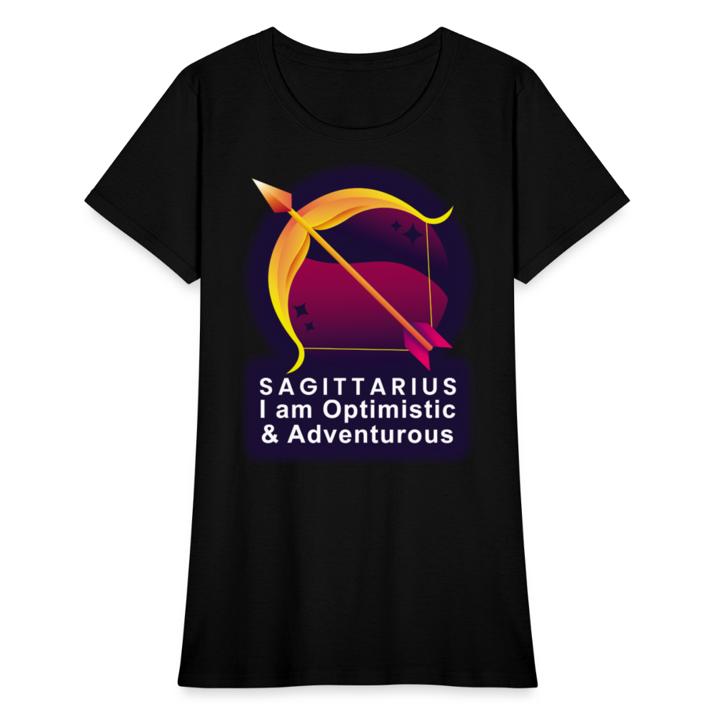 Women's Glow Sagittarius T-Shirt - black