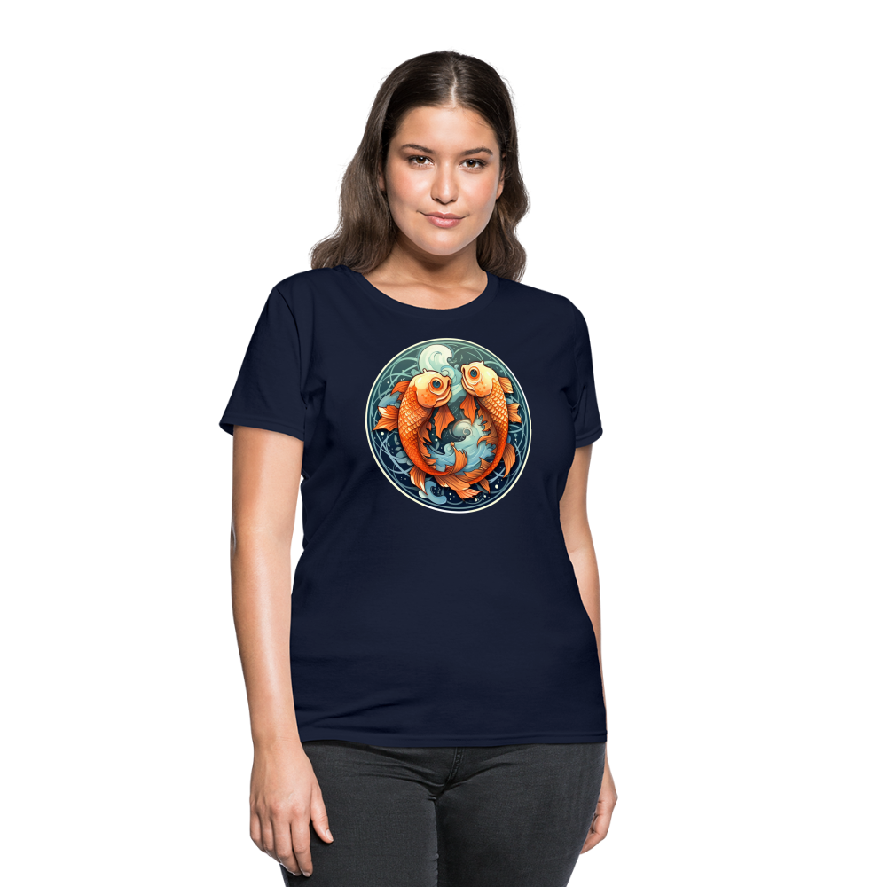 Women's Symbol Pisces T-Shirt - navy