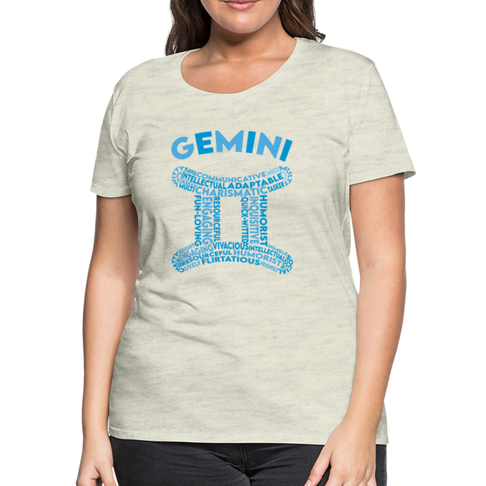 Women's Power Words Gemini Premium T-Shirt - heather oatmeal