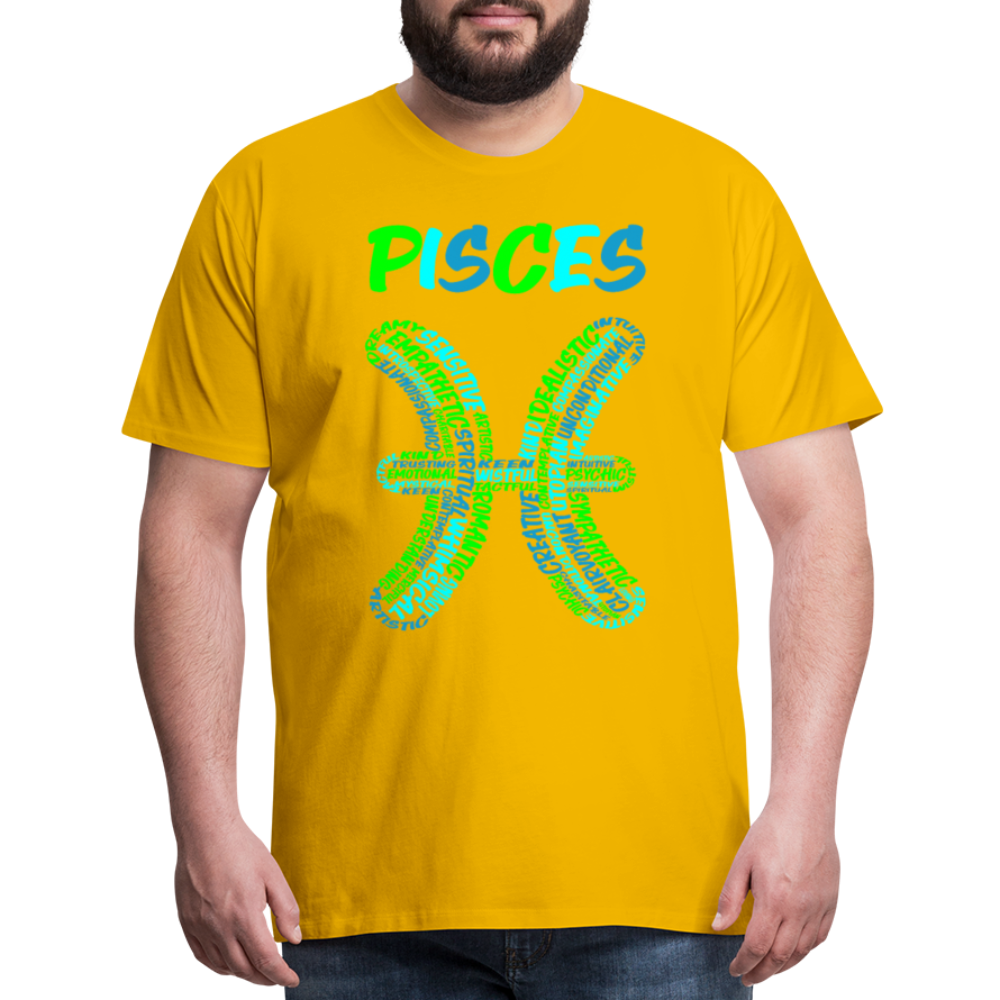 Men's Power Words Pisces Premium T-Shirt - sun yellow