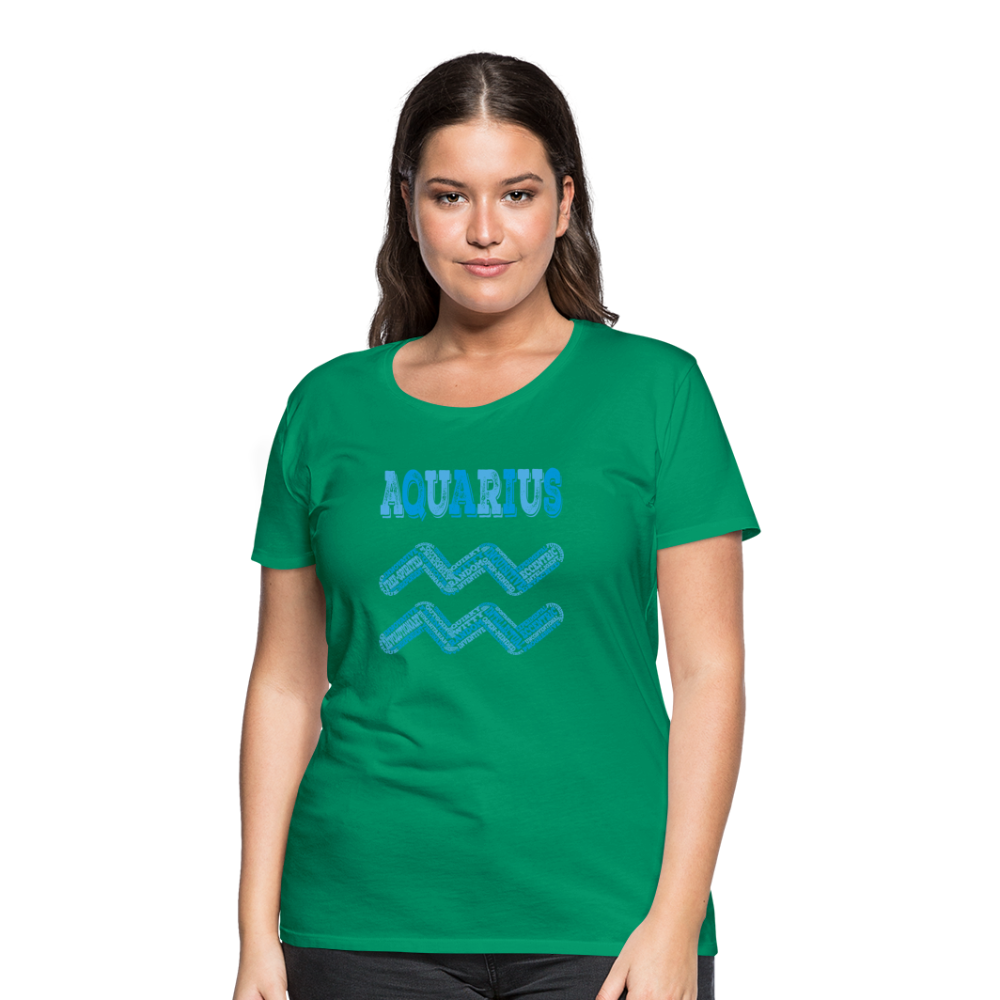 Women's Power Words Aquarius Premium T-Shirt - kelly green