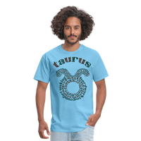 Thumbnail for Men's Power Words Taurus Classic T-Shirt - aquatic blue