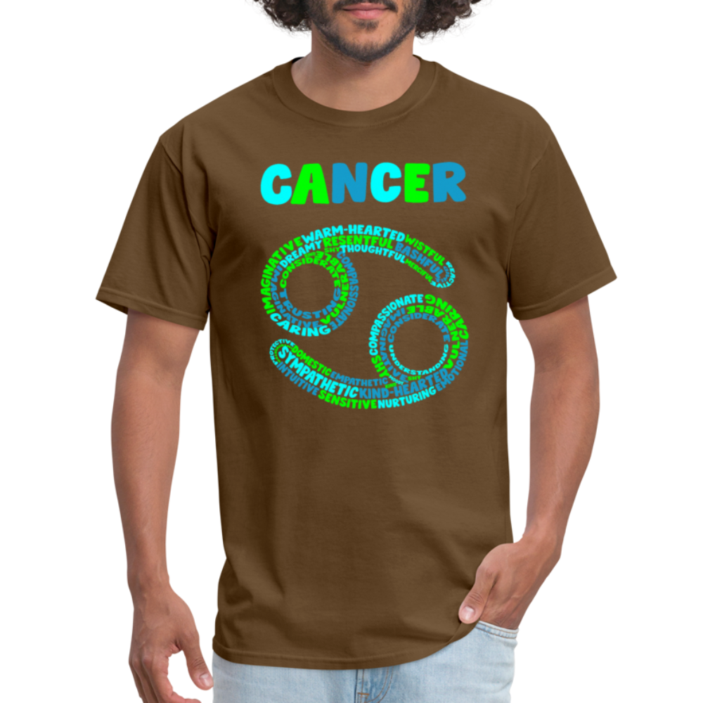 Men's Power Words Cancer Classic T-Shirt - brown